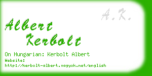 albert kerbolt business card